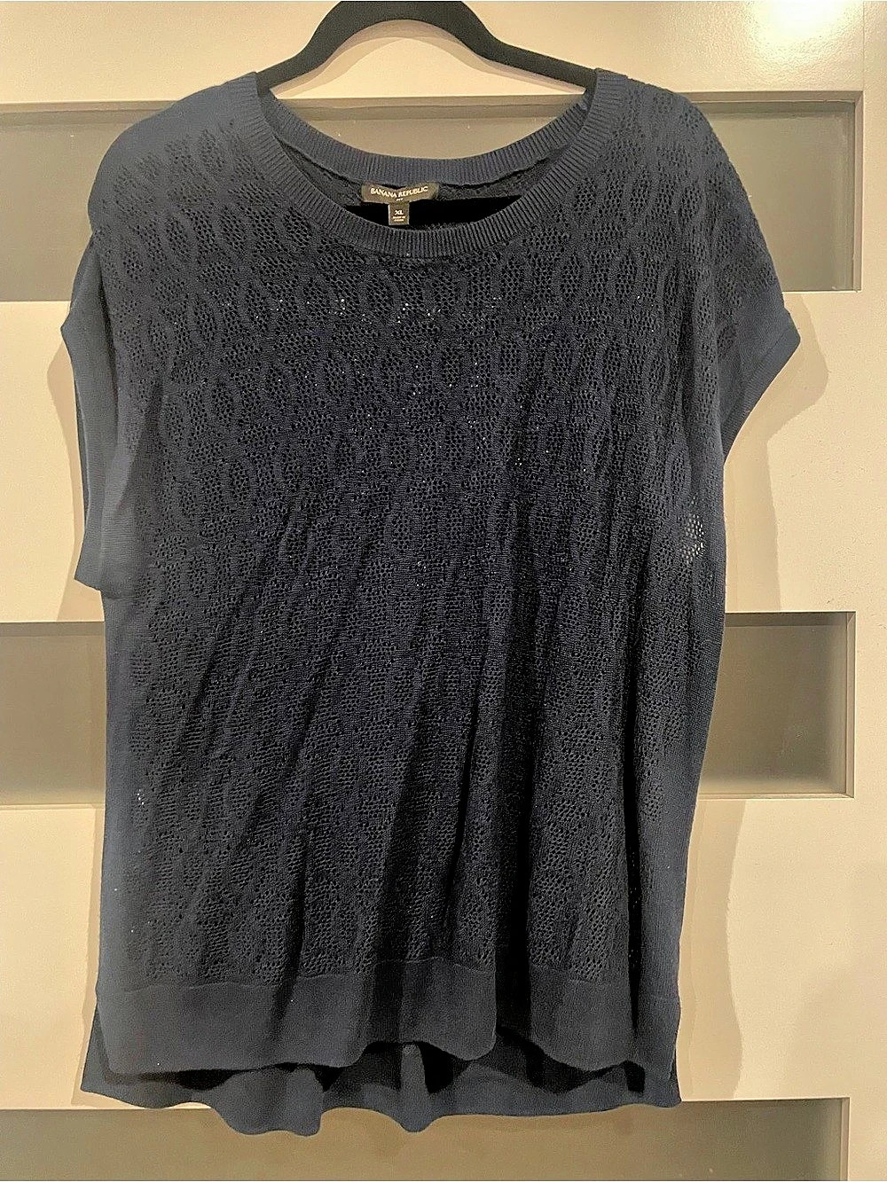 Banana Republic Women's Lace Knit Tunic in Blue Size XL